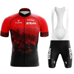 2024 Jersey Set Strava Summer Short Sleeve Breathable Men's Mountain Bike Jersey Set Sweat-Wicking Quick-Drying Jersey