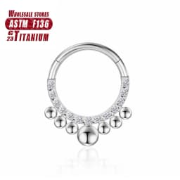 G23 Titanium Flower Nose Rings Hoop Zircon Piercing Diaphragm Tragus Cartilage Ear Perforated Clicker Ladies Lip Body Jewelry