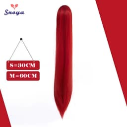 Snoya 60cm/30cm Synthetic Versatile Long Straight Claw Clip Ponytail Extensions for Ancient Costume Design Red Purple Pink Blue