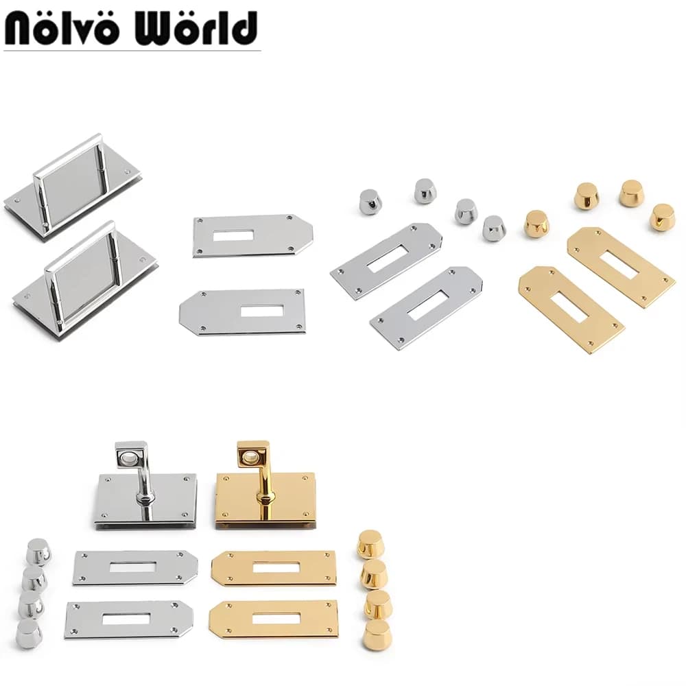 1/3/5Sets Big size High-Grade Solid stainless steel Lock Set For Classic Luxury Bags Padlock with Keys Replacement Accessories