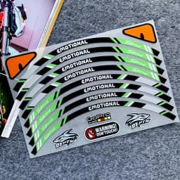 8PCS 10in 12in 13in 14 in Universal Motorcycle Wheel Tire Stickers Reflective Rim Tape Motorbike Bicycle Decals (for one wheel)