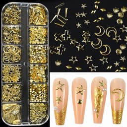 Nail Art Rhinestones Kit 2400pcs Nail Gems Ab Flatback Rhinestones Gems Stones with Storage Organizer for Design Bright Holiday