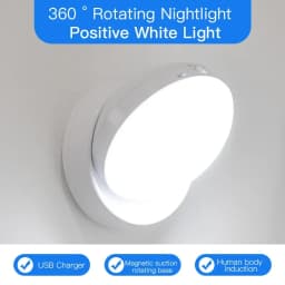 Night Lamp With Motion Sensor Light Rechargeable Wireless LED Bar Lighting 360 Rotating Magnetic For Room Bedside Table