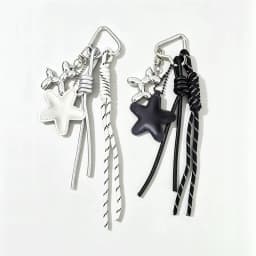 Creative Simple Style Heart-shaped Five-pointed Star Woven Lanyard Keychain Pendant Trendy Bag Charm Accessory