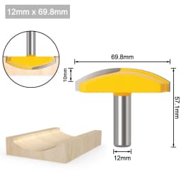 6 8 12mm 1/4 1/2" Shank Thin Bottom Cleaning Router Bit Woodworking Round Bottom Milling Cutter For Circular Grooving