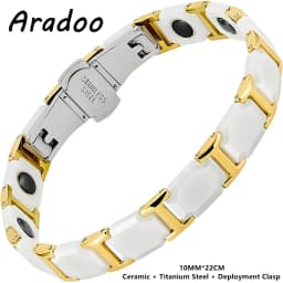 ARADOO Premium Ceramic Bracelet with Magnetic Hematite Titanium Steel Wristband Jewelry Gifts