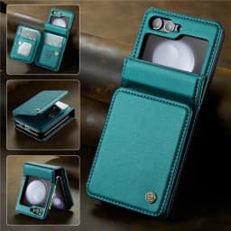 EUCAGR Luxury Magnetic Wallet PU Leather Case For Samsung Galaxy Z Flip 5 6 7 Card Solt Holder Pocket Cover For Galaxy Z Flip7 5