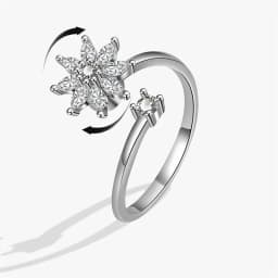 2026 Fashion Beads Anxiety Ring Fidget Spinner Rings Korea Crystal Butterfly Flower Star Moon Ring Anti Stress Jewelry Gift