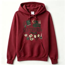 Slytherin Wizard Magic Items Graphic Hoodie Pullover Hooded Snake Moon Potion Bottle Spell Book Print Casual Fantasy Streetwear