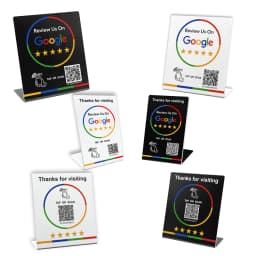 NFC Stand 215 Programmable QR Code TAP Google Review Acrylic Stickers Card NFC Station Table 13.56Mhz Waterproof NFC Review Card