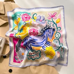 100% Real Silk Scarf Women Square Neck Tie Wrist Shawls Wraps for Ladies Foulard Scarves Pashmina Female Hijab Bandana Bufanda