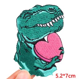 Hot New Animal Cat Embroidered Patches Iron On Patches For Clothing Thermoadhesive Patches Cartoon/Frog Dinosaur Duck Patch DIY