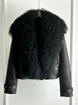2024 New Winter Warm Mongolia Sheep Fur Collar Faux Leather Jacket Women Warm Suede Lamb Loose Fit Pu Leather Short Casual Coat