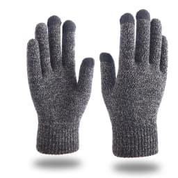Winter Men Knitted Gloves Warm Full Fingers Touch Screen Anti-Slip Gloves for Cycling Running Driving Hiking Camping Work Mitte