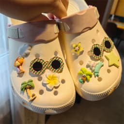 Cute Cartoon Bear Star Series Shoe Charms Accessories Perfect for Slide Sandals Garden Shoe Decoration Buckles Pins Summer Gifts