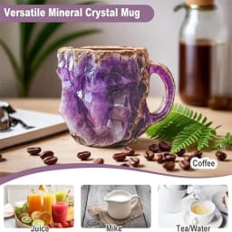 1PC Multi-Colored Mineral Crystal Coffee Mug,Natural Mineral Crystal Mug, Colorful Crystal Christmas Mugs,Christmas Gift New