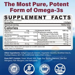 Antarctic Krill Oil 1200 mg with Omega-3 Supplement, EPA & DHA, Astaxanthin & Phospholipids for Heart, Joint, Brain Antioxidant
