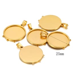 5pcs/lot stainless steel blank Cabochon Base Setting Charms Round Oval Pendant fit 15 20 25mm jewelry making supplies
