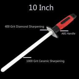 Ceramic Rod Knife Honing and Sharpening Stick for Stainless Steel Knives, 10' Inch/25 Centimeters