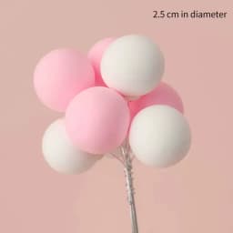 5/8Pcs/set Colorful Ball Bundle Clay Balloons Cake Topper Creative Cupcake Card Flag Birthday Party Baby Shower Dessert Decor