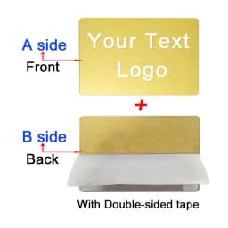 86x54x0.4mm Personalize Your Logo Text Aluminium Plate Custom Badge Adhesive Tape ID Door Wall Mailbox Business Card Name Tag