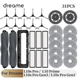 For Dreame L10s Pro Gen 3 / L10s Pro Gen 2 / L10s Pro / L10 Prime Robot Vacuum Spare Parts Main Side Brushes Mop Cloths Filters