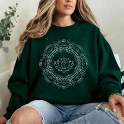 Mandala Sweatshirt for Women Men Boho Spiritual Pullover Cozy Yoga Meditation Sweater Artistic Geometric Pattern Gift Pullover