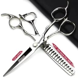 6 Inch Barber Specificlied Shears Professional Hairdressing Scissors Hairdresser Clippers Set Flat Thinning Hair Cutting Tools