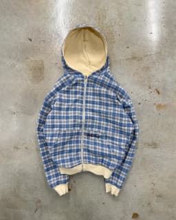 Spring and Autumn New American Trendy Brand Double Sided Stand Up Hoodie, Cardigan, Casual Workwear, Plaid Jacket