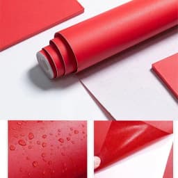 Solid Color Stickers Self-adhesive Waterproof PVC Bedroom Dormitory Wardrobe Wall Renovation Wallpaper DIY Home Decor