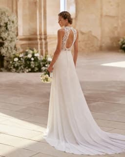 Customized Charming Wedding Dresses White Bridal Gowns Lace High Neck Bride Dresses Sleeveless Wedding Gowns Back Out On Sale