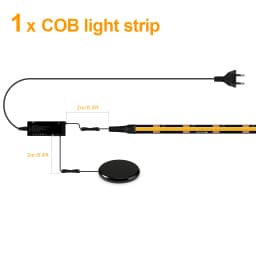 Walnut Wood Display Cabinet Under-Shelf LED Light Strip Dimmable Touch Sensor Lamp Tape For Acoustic Wall Panel Ambient Decor