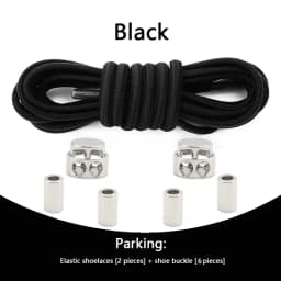 1 Pair Elastic Shoelaces for Sneakers No Tie Shoe Laces Metal Lock Quickly Put on And Take Off Lazy Shoes Lace Round Rubber Band