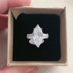 Luxury 925 Sterling Silver Wedding Engagement Simulated Diamond White Gold Ring Fine Jewelry Wholesale