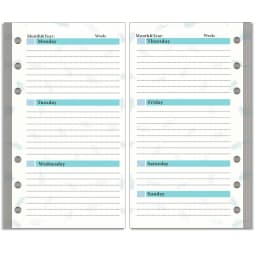 A6 Loose Leaf Notebook Refill Spiral Binder Inner Page Budget Page Weekly Monthly Inside Paper Stationery