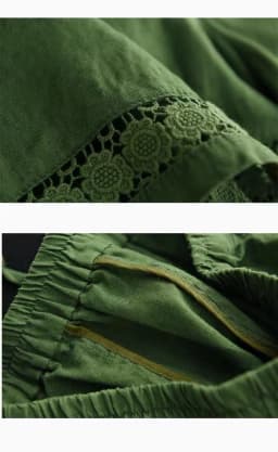 Casual Solid Linen Cotton Lace Floral Summer Short Pants Loose Elastic Waist Boho Beach Wear Shorts for Women Bottom