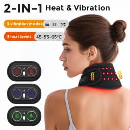 Electric Red Light Heating Neck Belt 660-850nm Infrared Neck Cervical Protection Neck Vibration Massage Pad