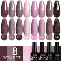 LILYCUTE 12PCs 7ml Nude Brown Red Nail Gel Polish Set Semi Permanent UV Gel For Nail Art Manicure Soak Off Gel Nail Polish Kit