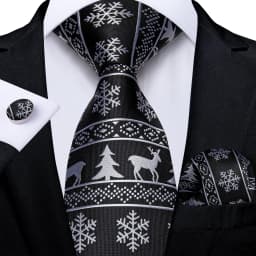 Blue Green Christmas Men tie Set with Handkerchief Cufflinks Wedding Prom Groom Accessories Perfect Gift for Men