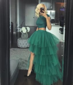 Lavender High Low Tulle Skirts 2024 High Street Custom Made Long Tiered Tulle Skirt Women To Party Female Maxi Tulle Skirt