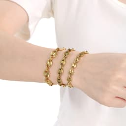 7/9/11mm Multi-Size Coffee Bean Link Chain Bracelet For Men Women Gold Color Stainless Steel Punk Fashion Jewelry