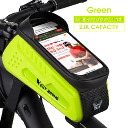 WEST BIKING Waterproof Bicycle Bag Cycling Top Tube Front Frame Bag 7.4 Inches Phone Case Storage Touch Screen MTB Road Bike Bag