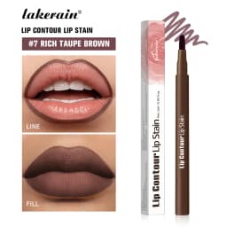 Lakerain Lip Contour Lip Stain Pen Smudge-proof Non-stick Cup Moisturizing Lip Makeup Cosmetic 2-in-1 Lip Stain & Liner