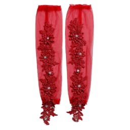 Sexy Thin Transparent Embroidery Flowers Long Fingerless Gloves Soft Breathable Net Yarn Mesh Women Performance Party Etiquette