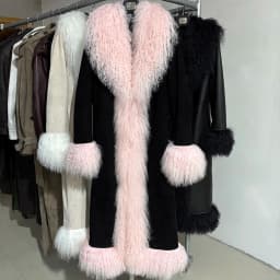 YOLOAgain Real Mongolia Sheep Fur Jacket Long Dark Brown Suede Coat Women