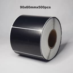 1Roll Coated Paper Sticker Adhesive Paper Black Tag Waterproof Package Label Blank Price Print Supplies Stationery Sticker