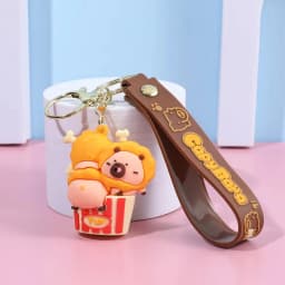Capybara Keychain PVC Soft Key Accessories Cute Party Gifts for Christmas for Boys and Girls Key Buckles Metal