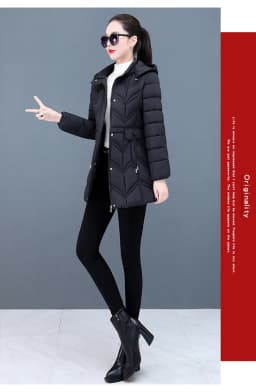 Slim Fit Women's Cotton Jacket 2025 New Style Autumn Winter Coat Polyester Fiber Fill Long Sleeve Zipper Closure Mid-Length
