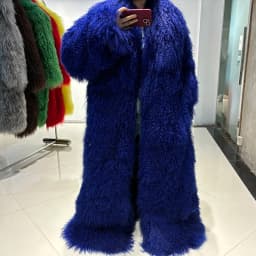 YOLOAgain 135-140cm Floor Length Mongolia Sheep Fur Coat Women Winter Warm Party Long Fur Coat Ladies Overcoat