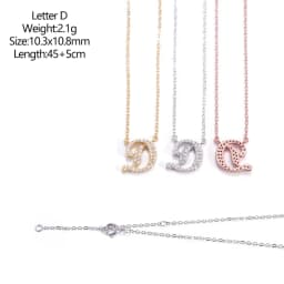 925 Sterling Silver D VVS1 Diamond Full Moissanite Pendant Necklace for Women Letter Sparkling Moissanite Jewelry